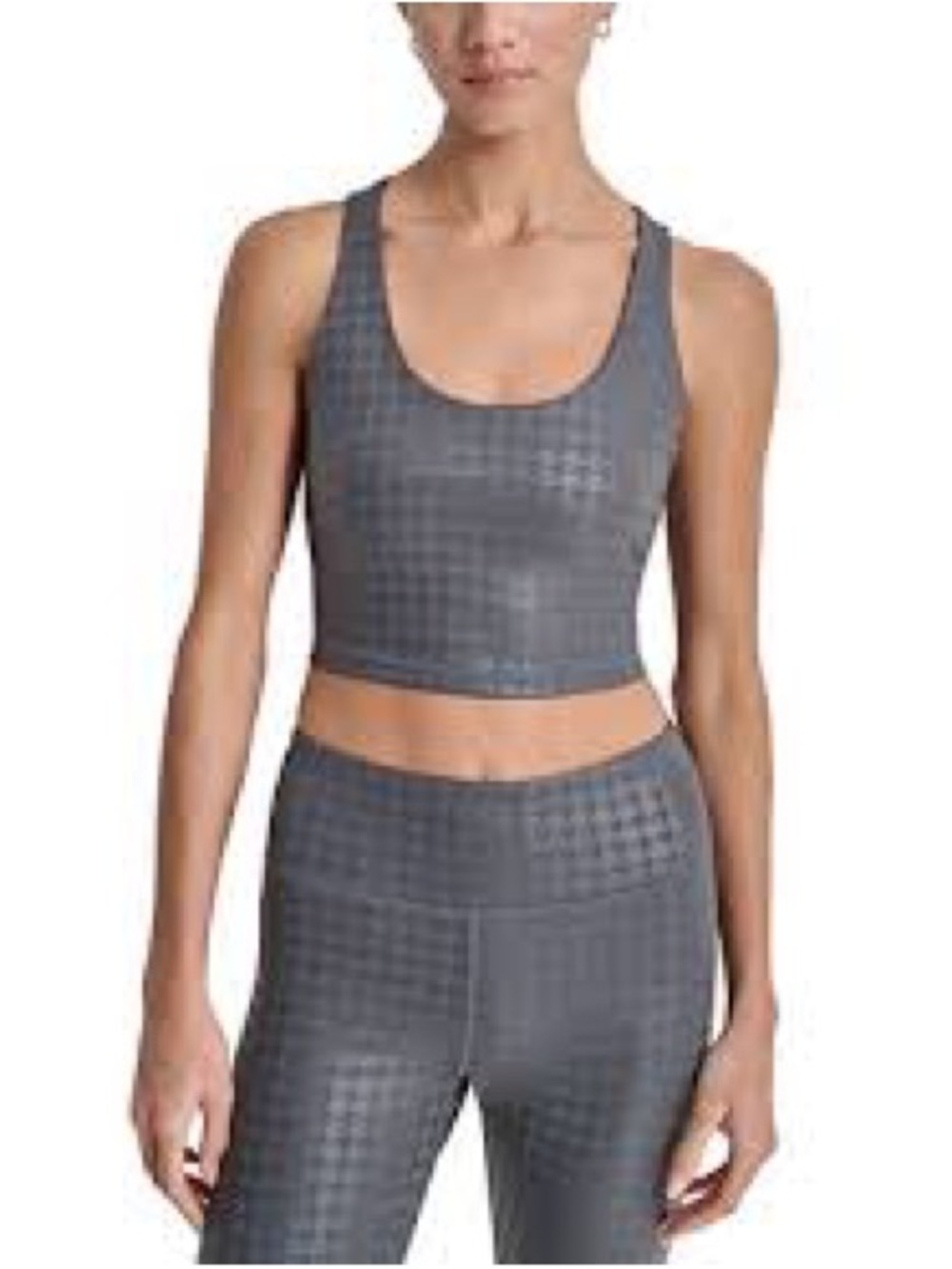 DKNY Sport Gray Houndstooth Racerback cropped top